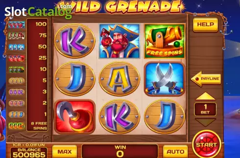 Game screen. Wild Grenade (3x3) slot