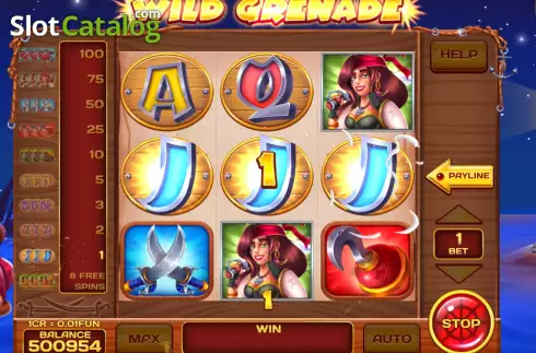 Win screen. Wild Grenade (3x3) slot