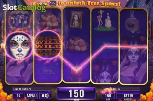 Win Screen. Lady of the Dead slot