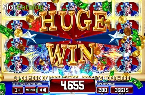 Win Screen. Star Spangled Riches slot