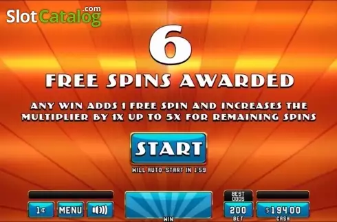Free Spins Screen. Money Multiplier (Incredible Technologies) slot