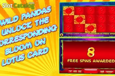 Free spins screen. Lotus Panda slot