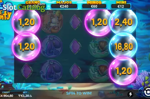 Bonus Game Win Screen. Sea of Plenty slot