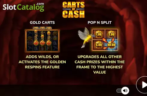 Start Screen. Carts of Cash slot