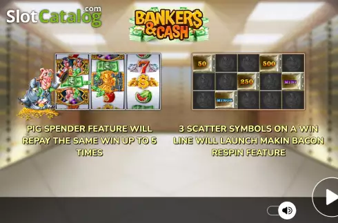 Start Screen. Bankers & Cash slot