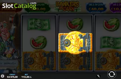 Bonus Game Win Screen. Bankers & Cash slot