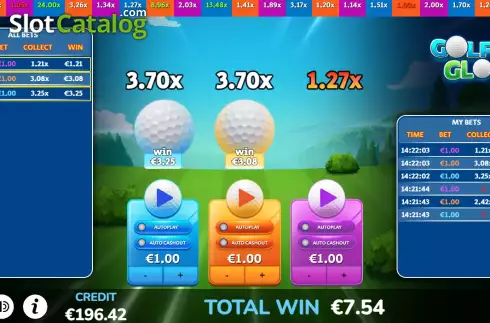 Win screen. Golfing Glory slot