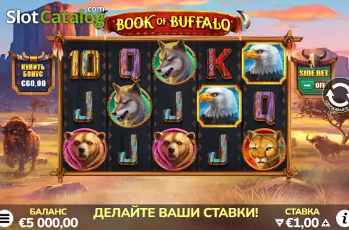 Game screen. Book of Buffalo slot