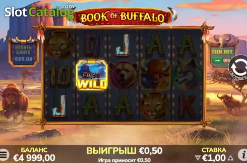 Win screen. Book of Buffalo slot