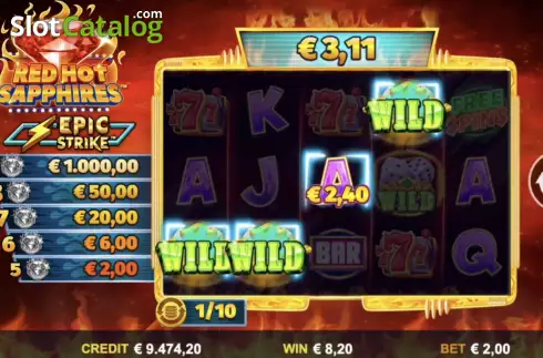 Free Spins 2. Red Hot Sapphires slot