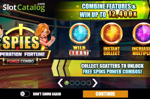 Start Screen. SPIES – Operation Fortune Power Combo slot