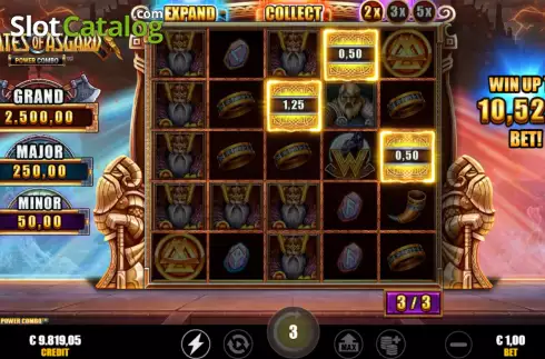 Hold and Win Bonus Gameplay Screen 3. Gates of Asgard Power Combo slot