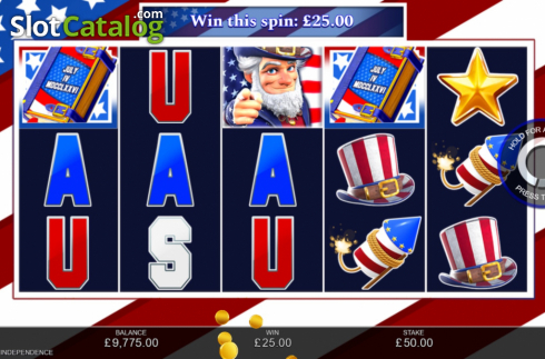 Win Screen. Book of Independence slot