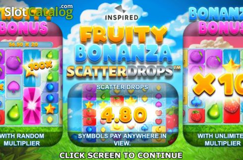 Start Screen. Fruity Bonanza Scatter Drops slot