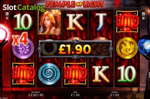 Win Screen 4. Temple of the Light slot
