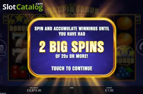 Bildschirm9. Big Spin Bonus slot
