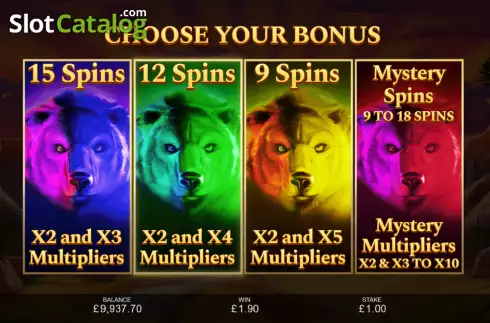 Free Spins Mode Choosing Screen. Grizzly slot