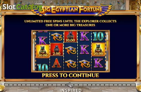 Start Screen. Big Egyptian Fortune slot