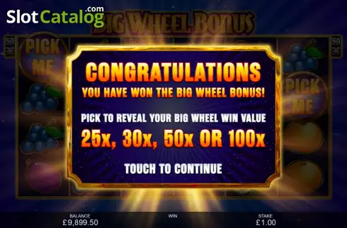 Schermo8. Big Wheel Bonus slot