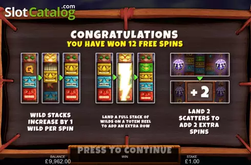 Free Spins Win Screen 2. Totem Thunder (Inspired Gaming) slot