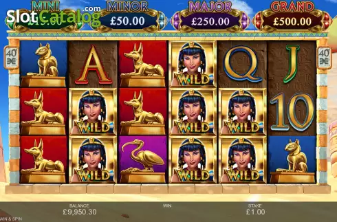 Schermo5. Scarab Fortunes Win and Spin slot