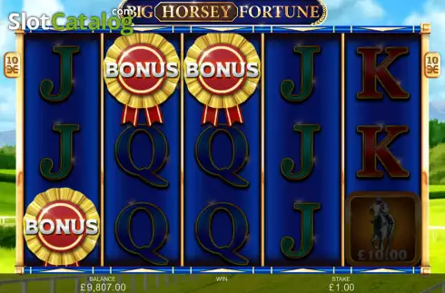 Bonus Game Win Screen. Big Horsey Fortune slot