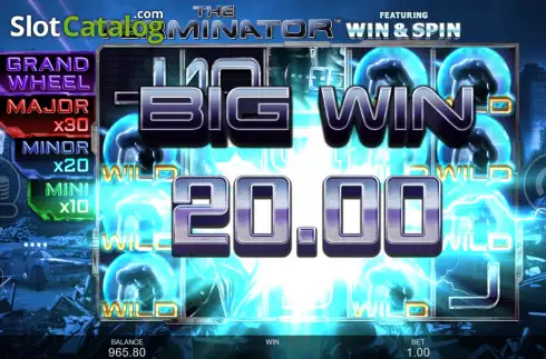 Win Screen 3. The Terminator Win and Spin slot