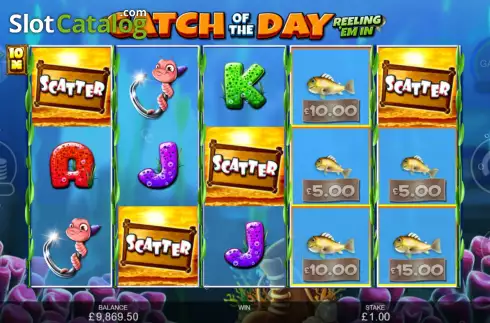 Free Spins Win Screen. Catch of the Day Reeling 'Em In slot