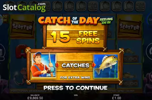 Free Spins Win Screen 2. Catch of the Day Reeling 'Em In slot