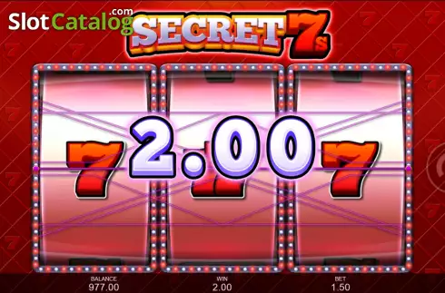 Win Screen 3. Secret 7s slot