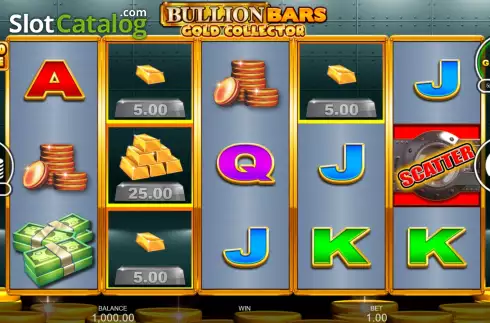 Game Screen. Bullion Bars Gold Collector slot