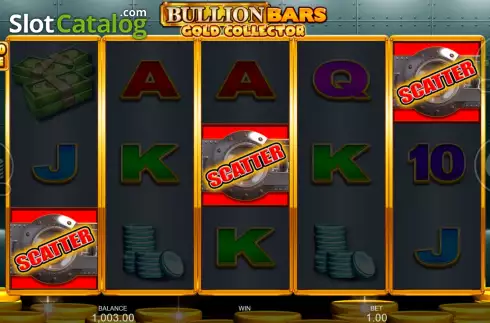 Free Spins Win Screen. Bullion Bars Gold Collector slot