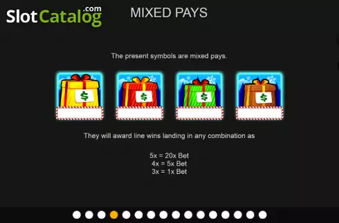 Mixed Pays screen. Cops 'n' Robbers Big Money Christmas slot