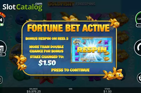 Win Screen 2. Gold Fishy Free Spins slot