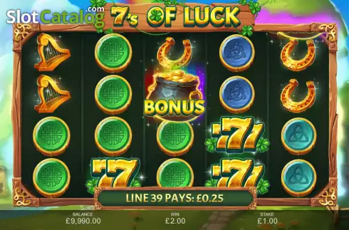 Win screen. 7's of Luck slot