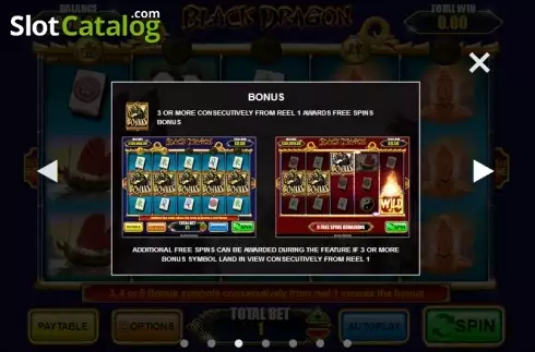 Paytable 3. Black Dragon slot