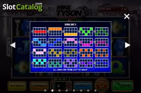 Paytable 2. Mike Tyson Knockout slot