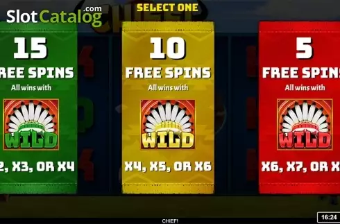Free spins intro screen. Chief! slot