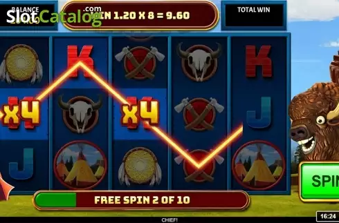 Free spins screen. Chief! slot
