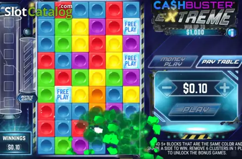 Cluster Win Screen. Cash Buster Extreme slot