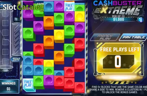Free Spins Game Play Screen. Cash Buster Extreme slot