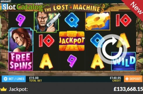 Game screen. The Lost Machine slot