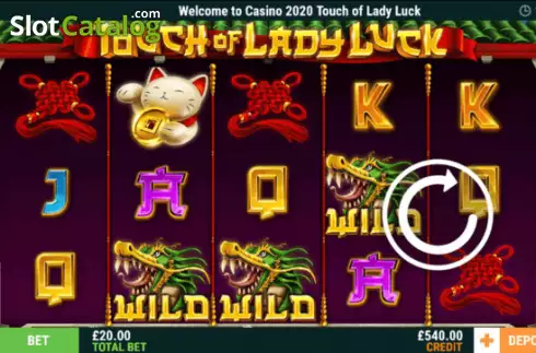 Reel screen. Touch of Lady Luck slot