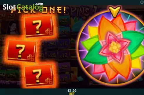 Bonus game screen. Lotus Queen slot