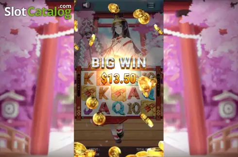 Big Win screen. Sakura Spells slot