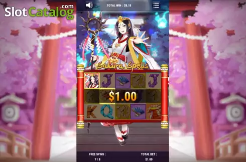 Free Spins screen 4. Sakura Spells slot