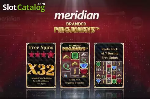 Bildschirm2. Meridian Branded Megaways slot