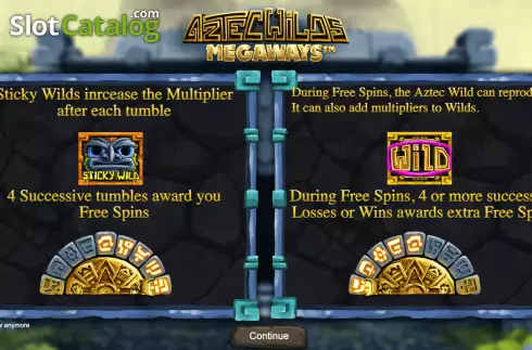 Start Screen. Aztec Wilds Megaways slot