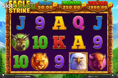 Game Screen. Eagle Strike Hold and Win slot