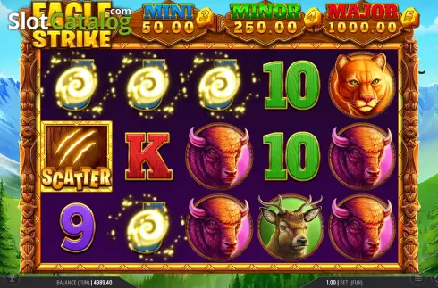 Win Screen. Eagle Strike Hold and Win slot